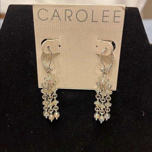 Carolee Jewelry - Carolee Silver Chandelier Earrings with Shimmering Stones